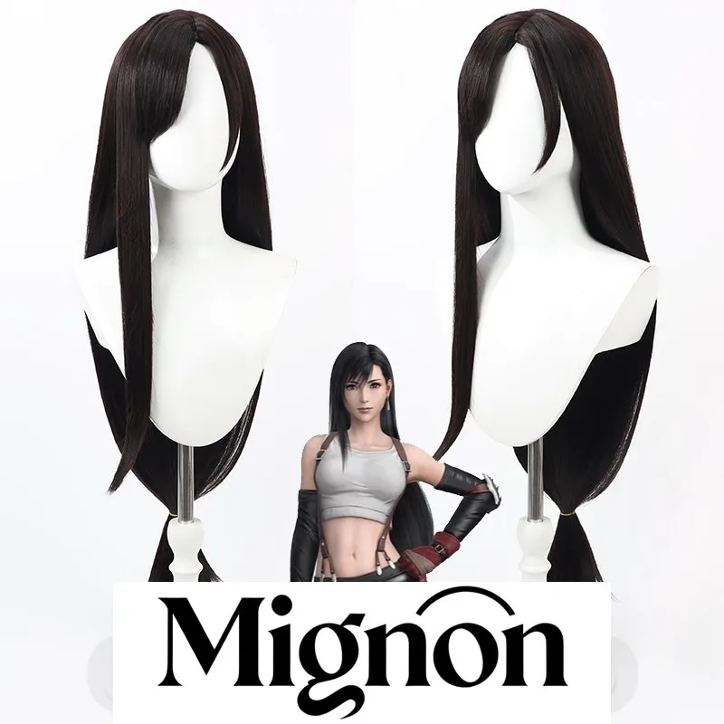 

Final Fantasy VII Tifa Lockhart cosplay wig black silicone scalp Halloween gift