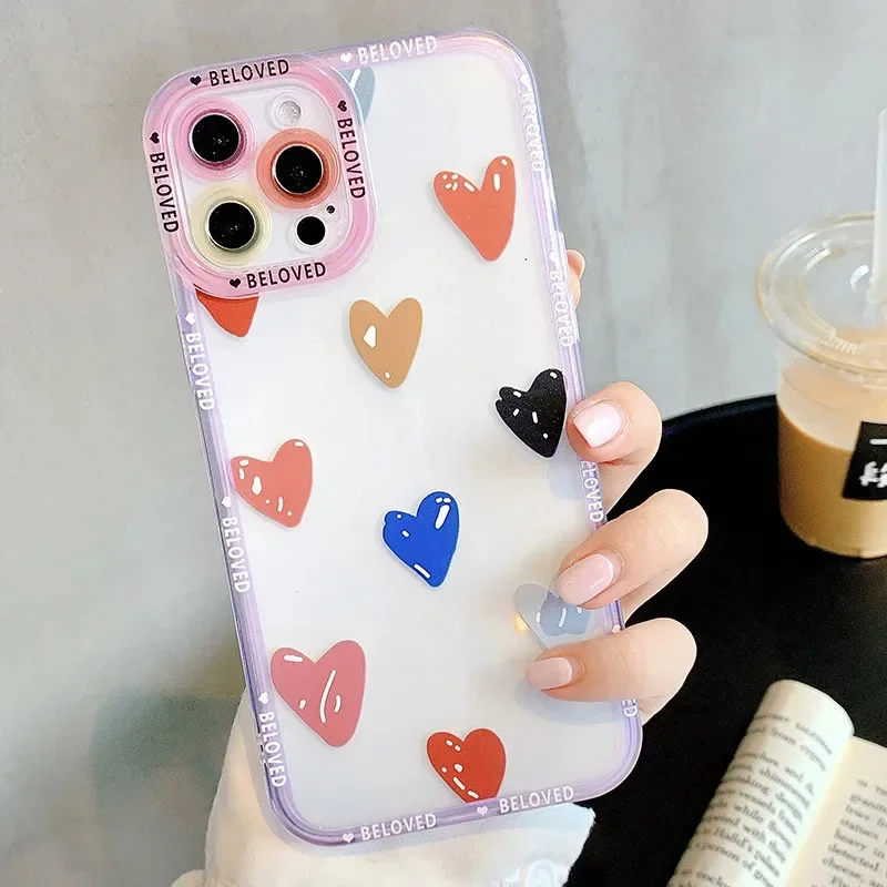 모토로라 모토 엣지 40 프로 G53 G30 G32 G73 G72 G71 G22 G52 G60 G60S G9 플레이 플러스용 TPU 그래피티 러브 하트 케이스