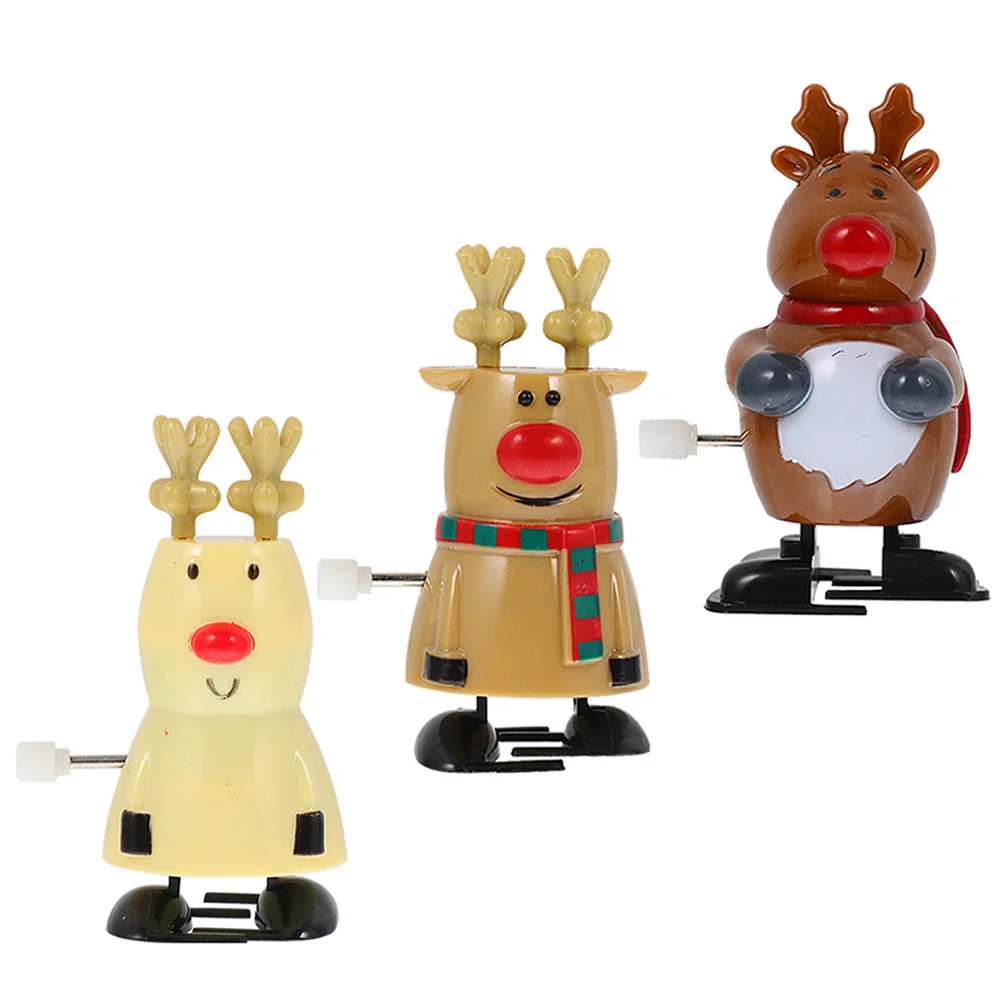 3 pçs natal santa acabar crianças brinquedo de plástico animal walkers para festa de férias favores natal temático crianças