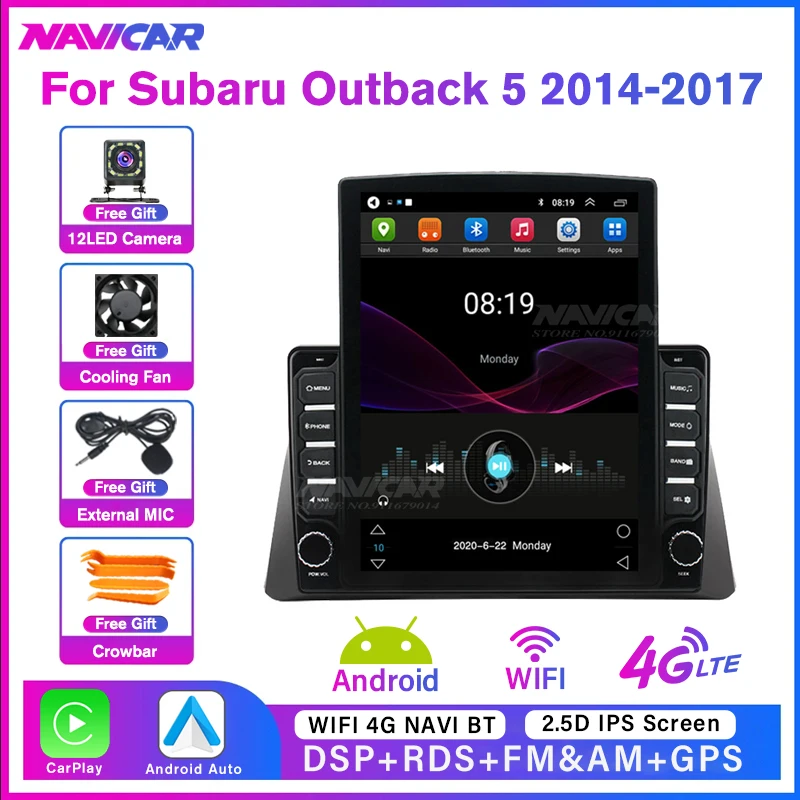 

Автомобильный радиоприемник NAVICAR Android10 для Subaru Outback 5 Legacy 2014-2017, GPS-навигация, автомобильный вертикальный экран, мультимедийная стереосистема для авто