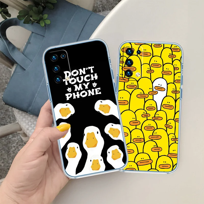 DUCK Cartoon Transparent Phone Case for Motorola Moto Edge 20 30 40 50 S30 Fusion Ultra Pro Neo Lite + G200 G23 view 6