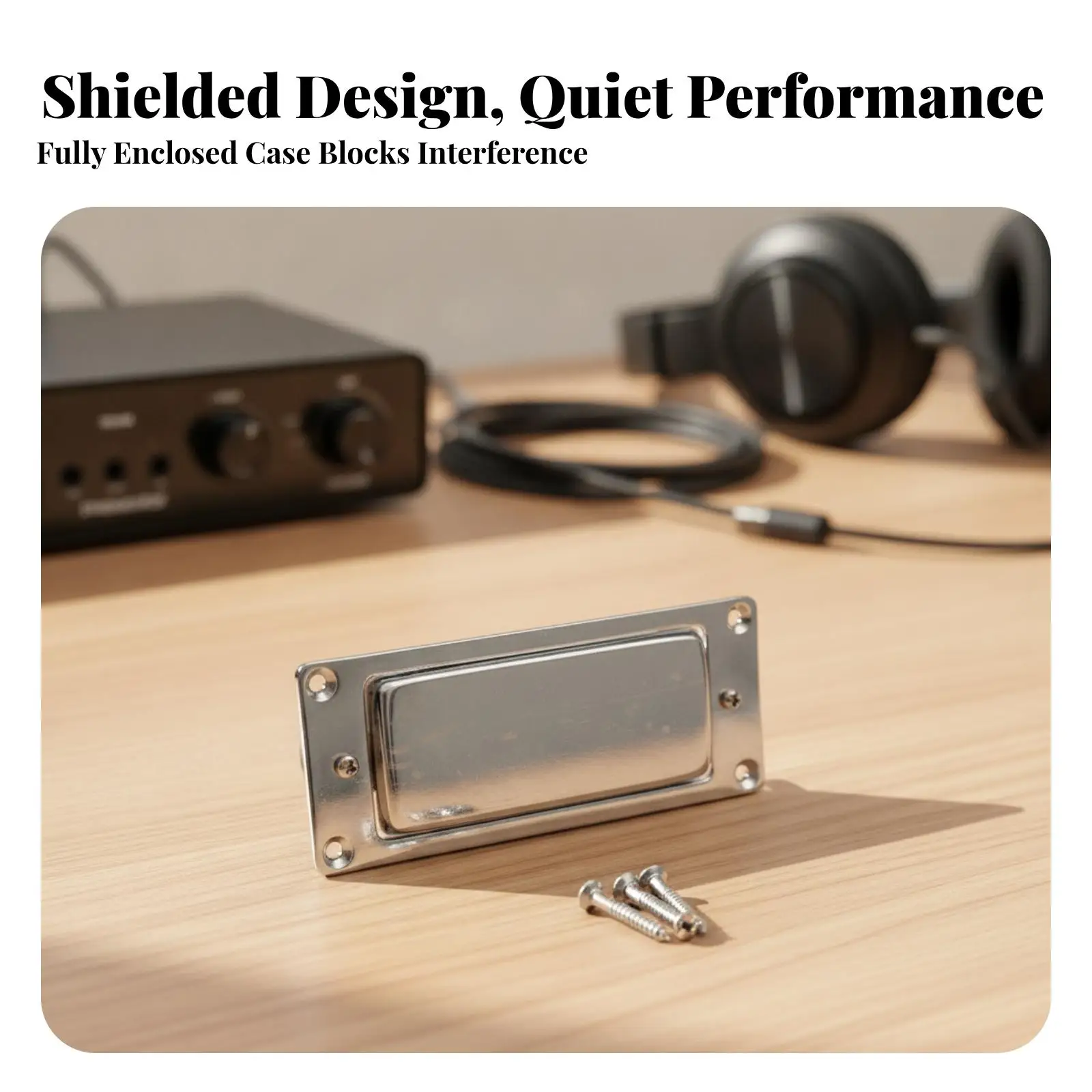 Sealed Set Neck Style Electric Pickup Coil Humbucker with Coil Split for Electric Guitar Clean Modern Chrome Look