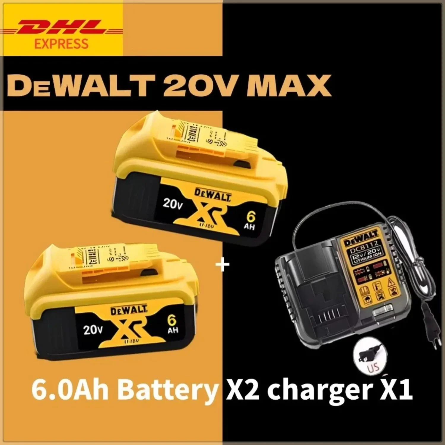 DeWALT البطارية الأصلية 20 فولت/60 فولت 6Ah 9Ah ماكس فليكس فولت ل DCB606 DCB205 DCB206 DCB209 DCB182 أداة السلطة مع شاحن
