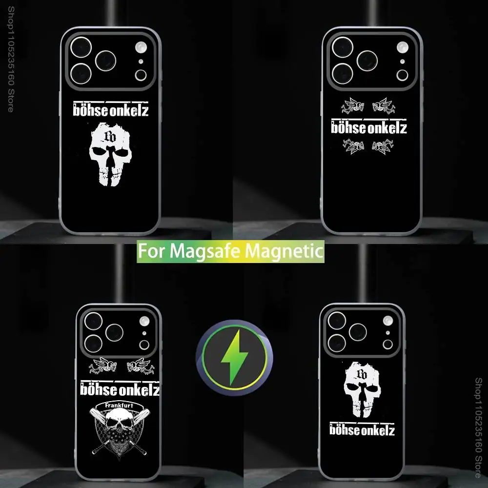 

B-Bohse-e O-Onkelz Band For iPhone 17,16,15,14,13,12,11,Pro,Max,Plus,Mini,SE4,E Magnetic For Magsafe Wireless Phone Case