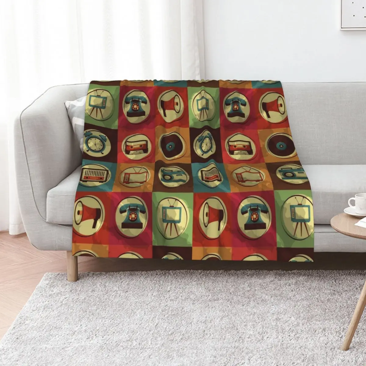 Vintage Devices Throw Blanket Soft Warm Blanket Gift for Men Women Adults