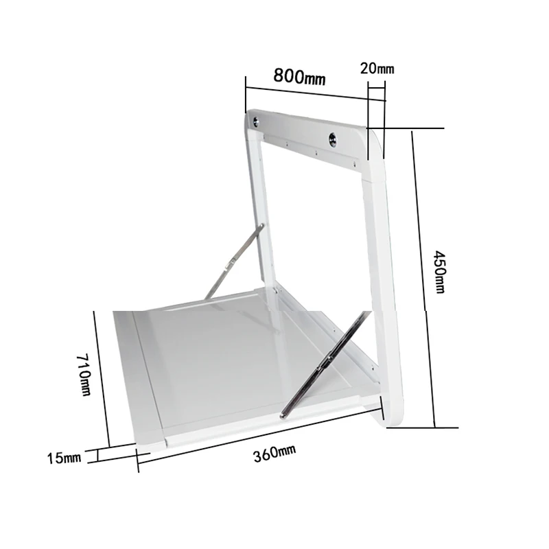 Rv External Folding Dining Table Aluminum Alloy White/Black Trailer Type External Side Mounting Folding Table Top With Lock