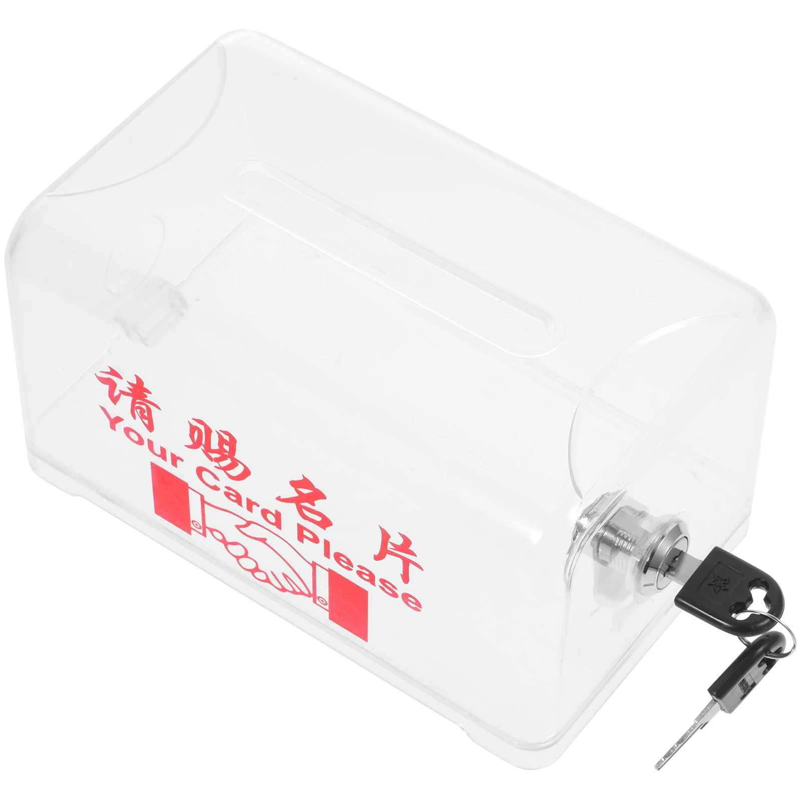

Plastic Business Card Case Holder Large Capacity Storage Box Transparent Design Office Use Conference Ballot Case Lock Drawer