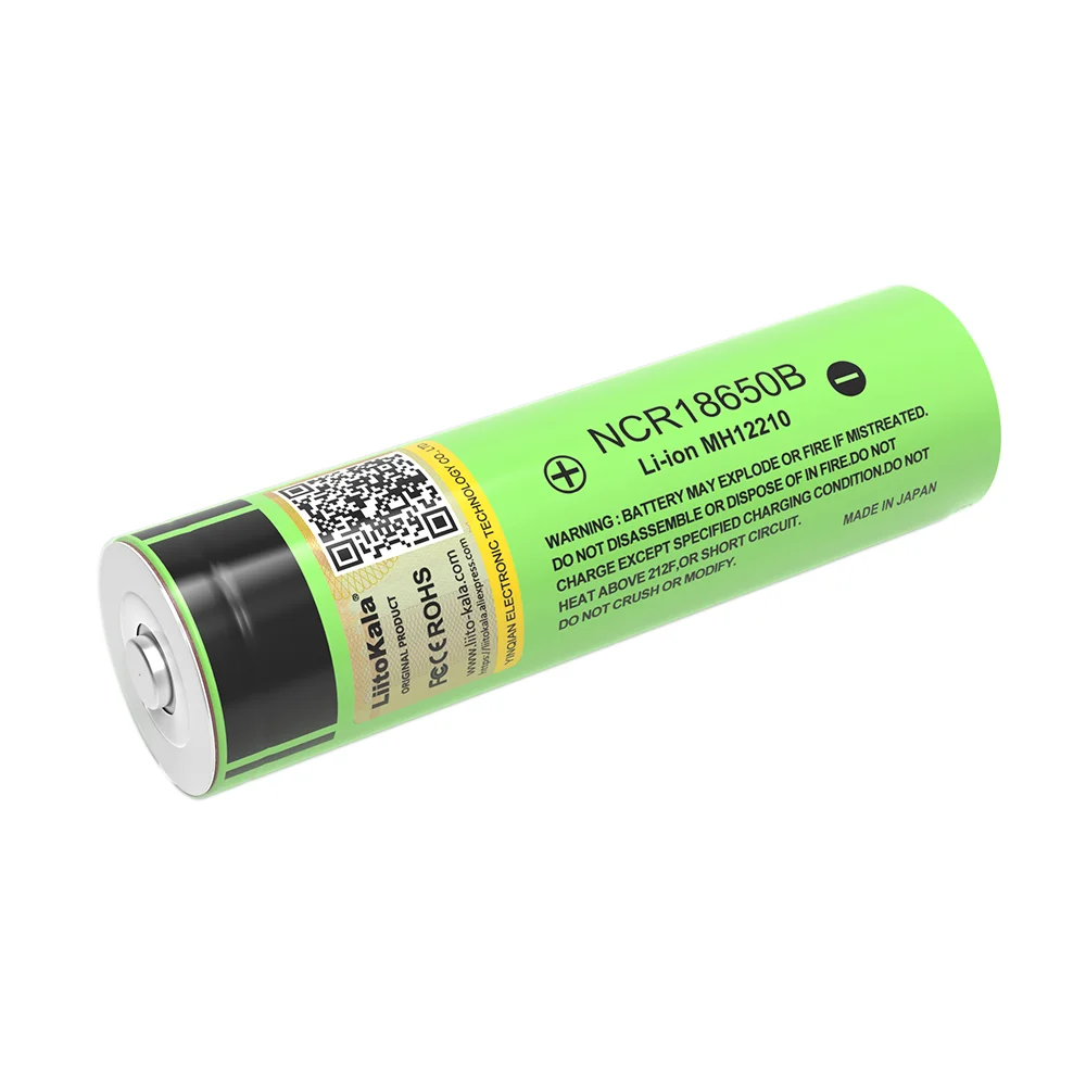 LiitoKala Original New NCR18650B 3.7v 3400mAh 18650 Lithium Rechargeable Battery with Pointed (No PCB) batteries