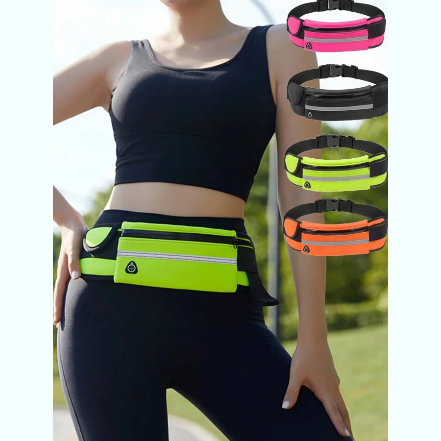 1 Pc Men Women Waistbag Marathon Running Outdoor Riding Fitness With Water Bottle Waterproof Phone Sport Male Female Belt Waist
