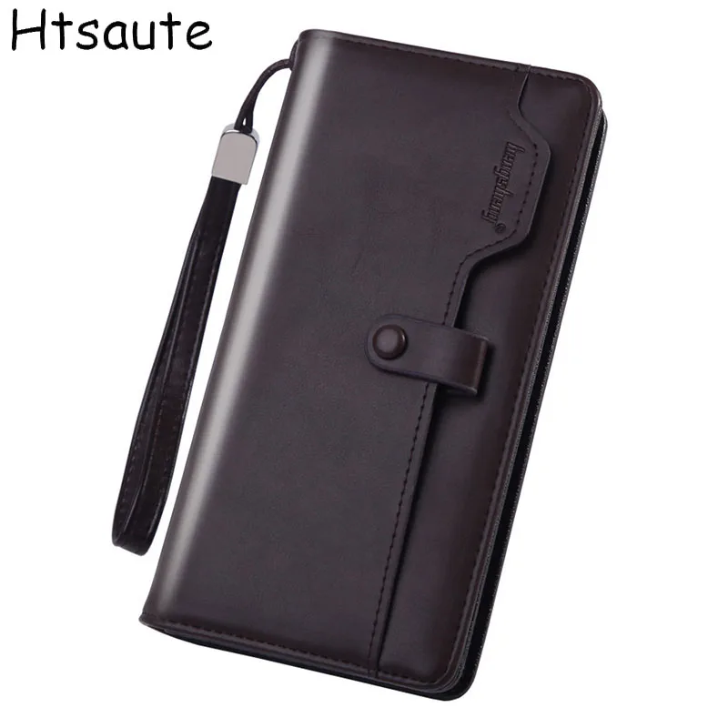 Men's PU Leather Wallet Long Clutch Men Business Card Holder Men Wallets Brown Black Coffee Men's Fashion Pocket Coin Purse