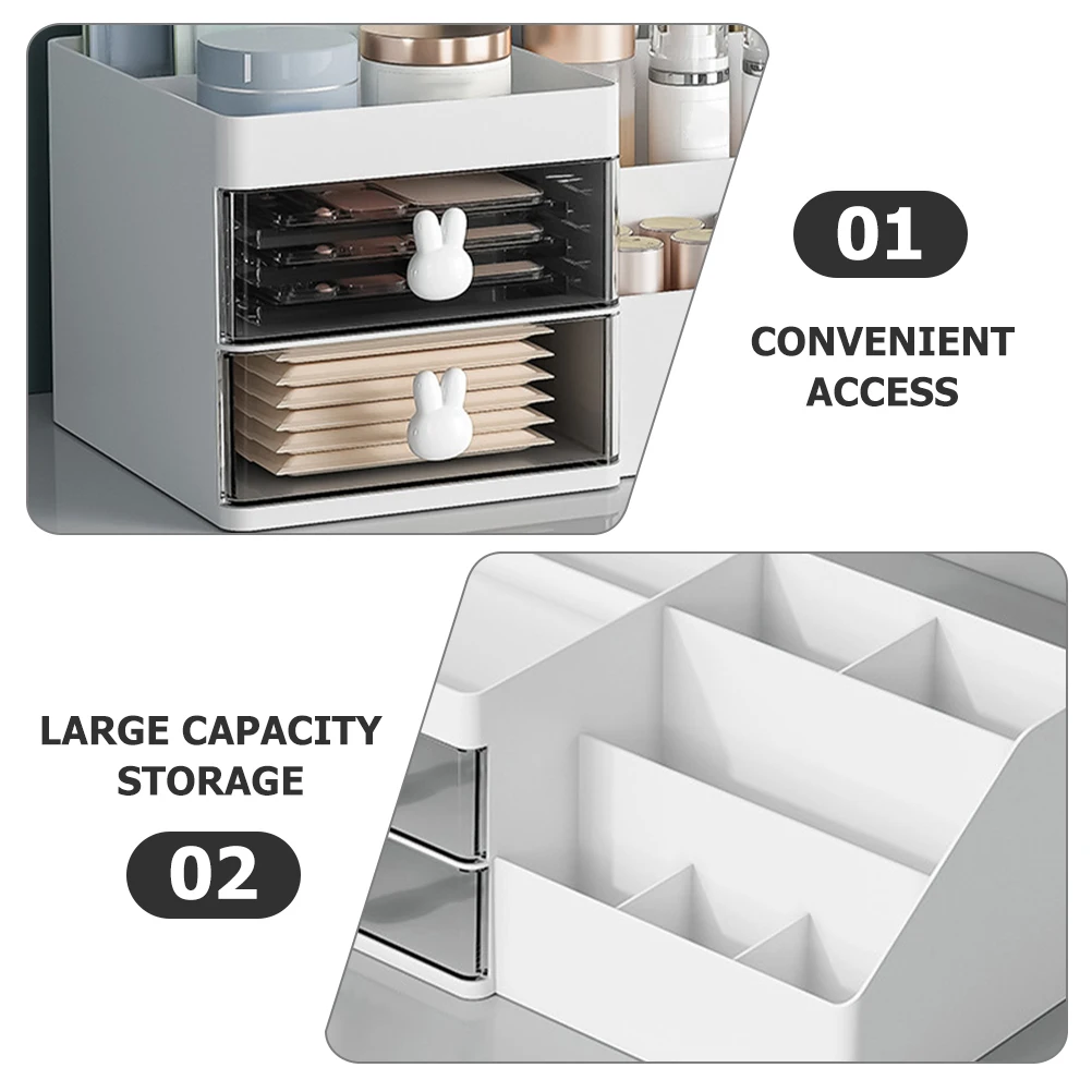 

White Multi-Layer Drawer Storage Box Desktop Organizer Large Capacity Cosmetics Sundries Stationery Storage