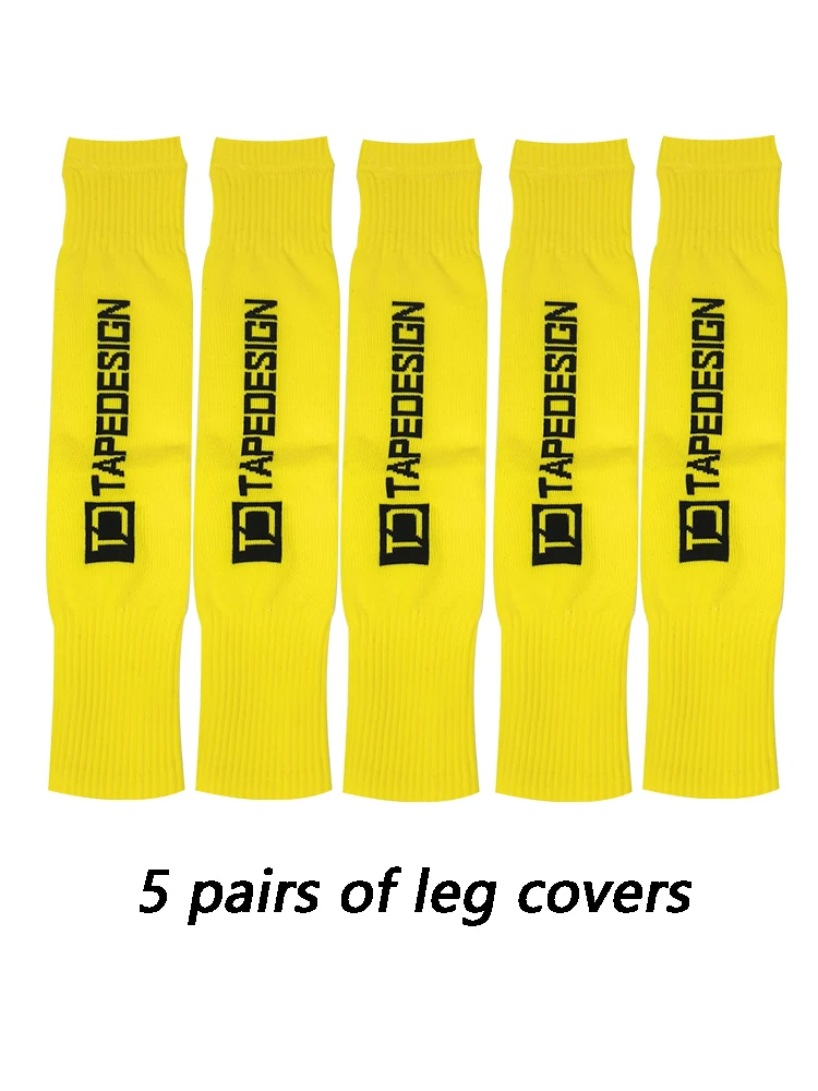 5 Pair Football Leg Socks Sweat Wicking Breathable Sports Knee Pads Double Layer Leggings Sports Outdoor Protective Equipment