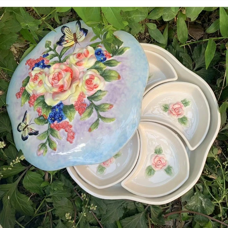 

Садовый керамический торцевой столик в европейском стиле, декоративная крышка дыни