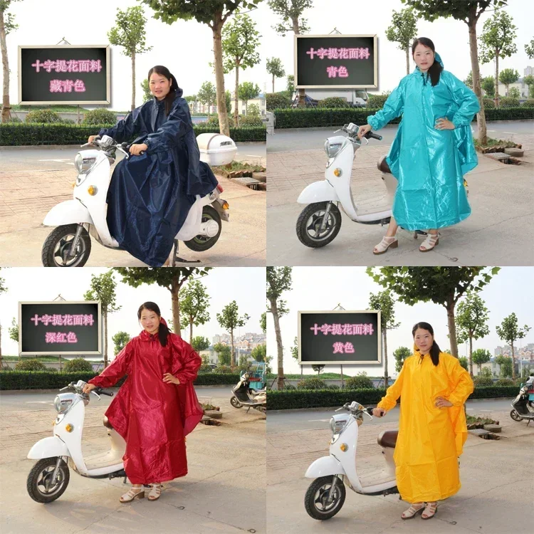 Motorcycle battery car raincoat fashion single sleeved thick large adult bike poncho free shipping