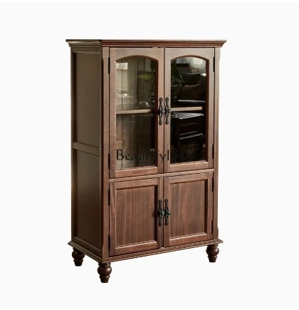 

Simple American Country Walnut All Solid Wood TV Cabinet Low Locker