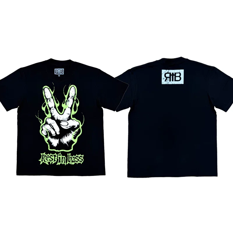 New Men Che Rest in Bass RIB Album Tour Merch T Shirts T-Shirt Hip Hop Skateboard Street Cotton T-Shirts Tee Top US size F50