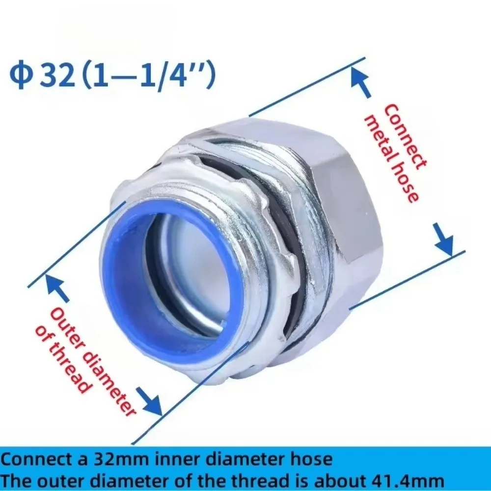 Plastic Coated Threaded Corrugated Pipe Connector Threaded Galvanized Pipe Fitting Connector Smooth External Thread