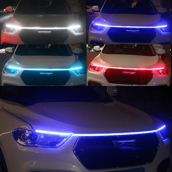 12V LED-dagrijverlichting Scan starten Motorkap Decoratieve verlichting DRL Auto Motorkapgeleider Decoratieve sfeerlamp