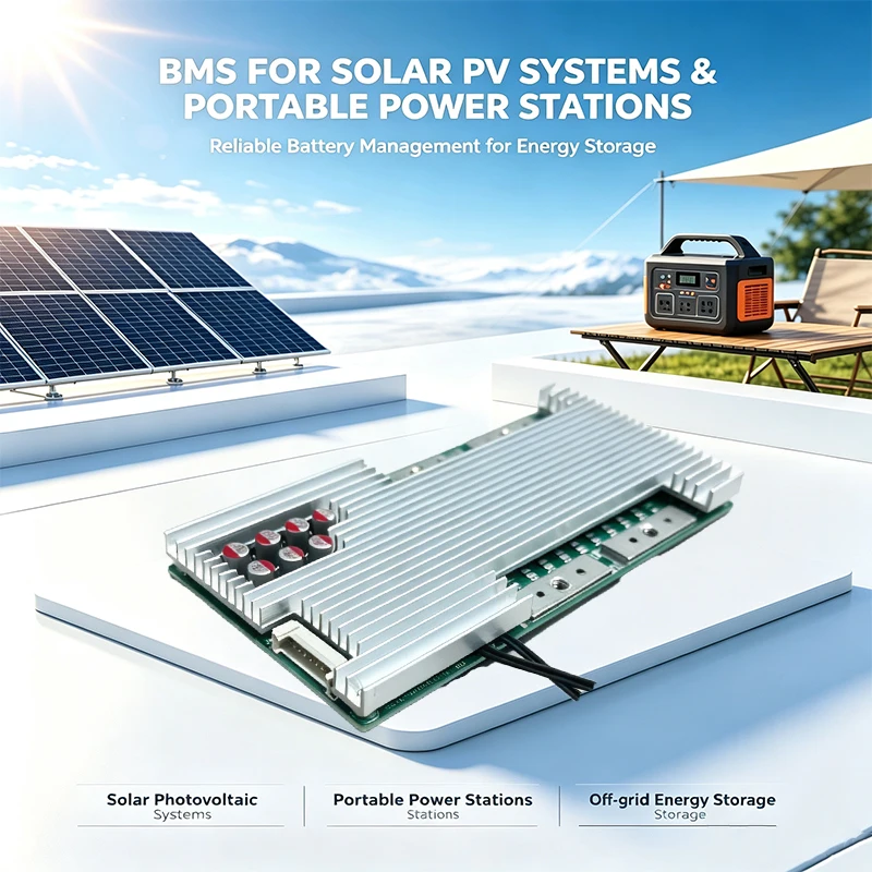 8S 100A/120A BMS, Max 3A Active Equalization, LiFePO4 Protection Board for Outdoor Portable Power Station & Solar PV System