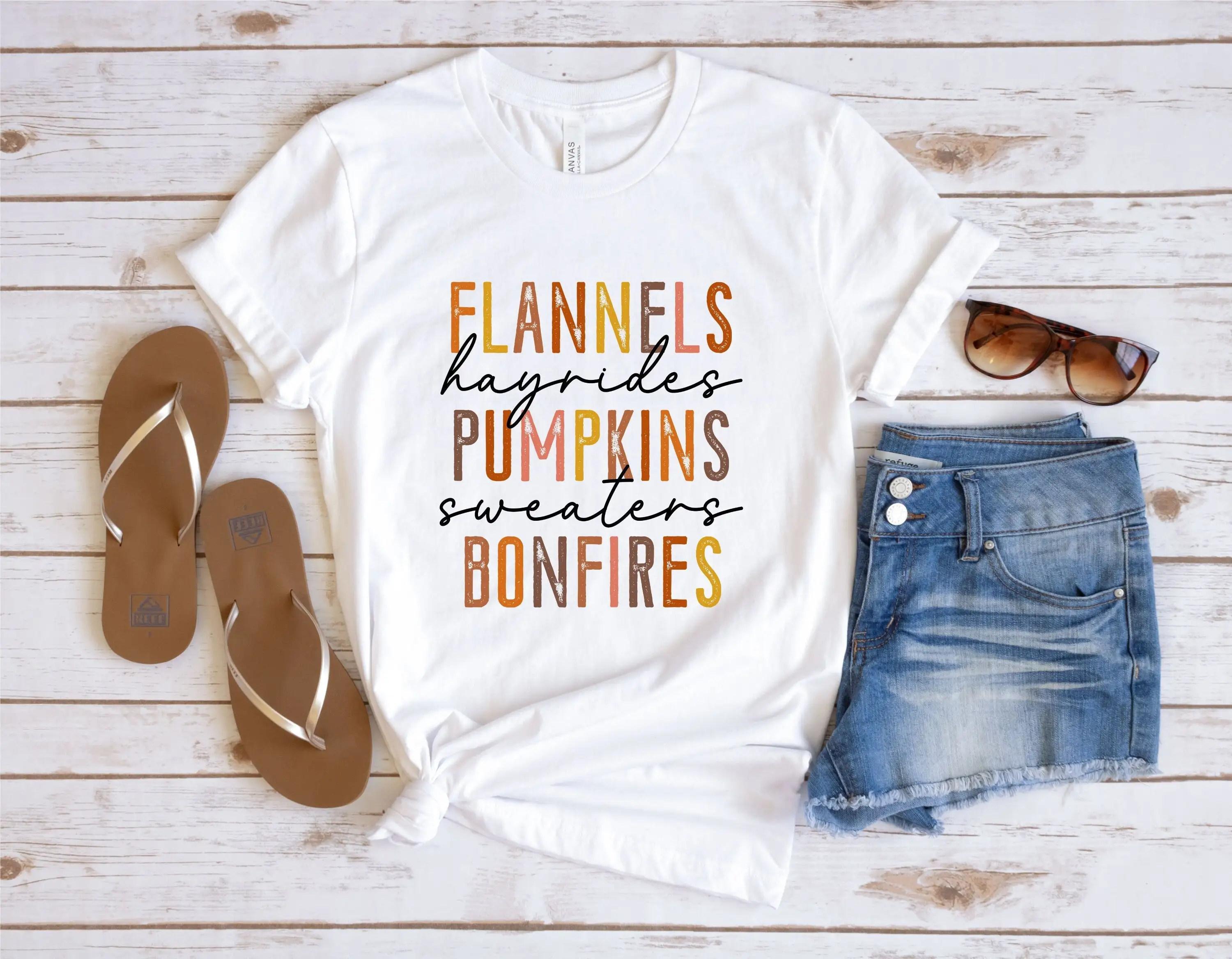 Flannels Hayrides Pumpkins Sweaters Bonfires Thanksgiving T Shirt Fall Pumpkin Spice Season