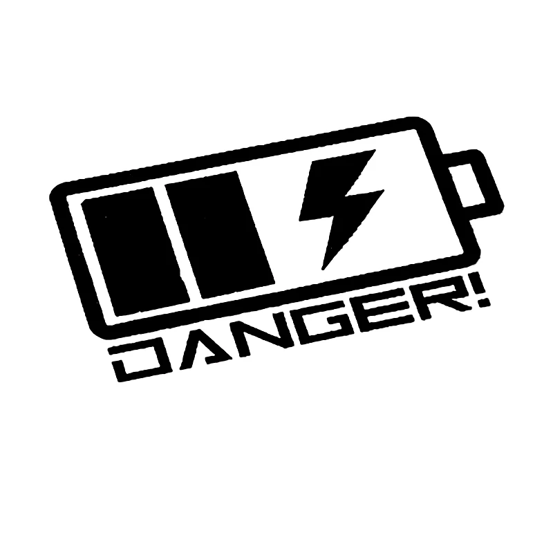 Car Styling Vinyl Warning Battery DANGER Auto Oil Tank Body Window Tail Sticker Decals Width 12.5cm