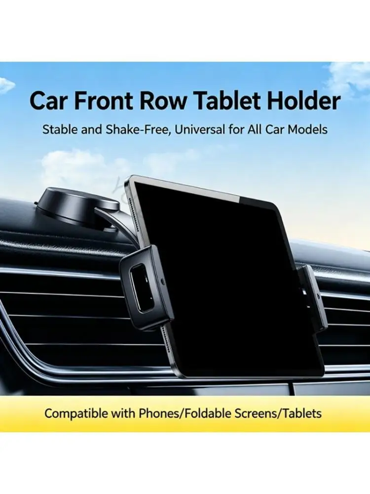 96BA Vacuum Suctions Cup Rotating Phone Tablet Stand Universal Car Phone Holder Dashboard Windshield Mounted Holder Foldable
