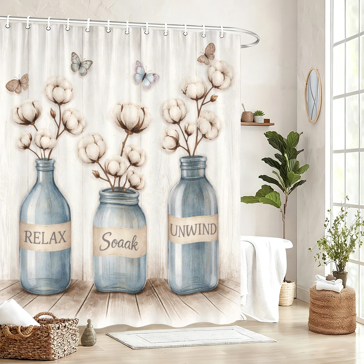 

Vivid Themed Polyester Shower Curtain - Adorable & Artistic Bath Curtain, Stylish Bathroom Decor for Home