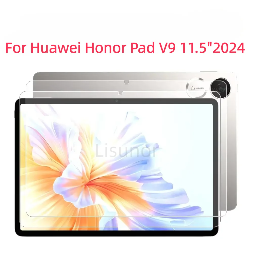 2 PCS 9H Tempered Glass Tablet Screen Protector For Huawei Honor Pad V9 11.5 Inch 2024 Anti-Scratch HD Clear Protective Film