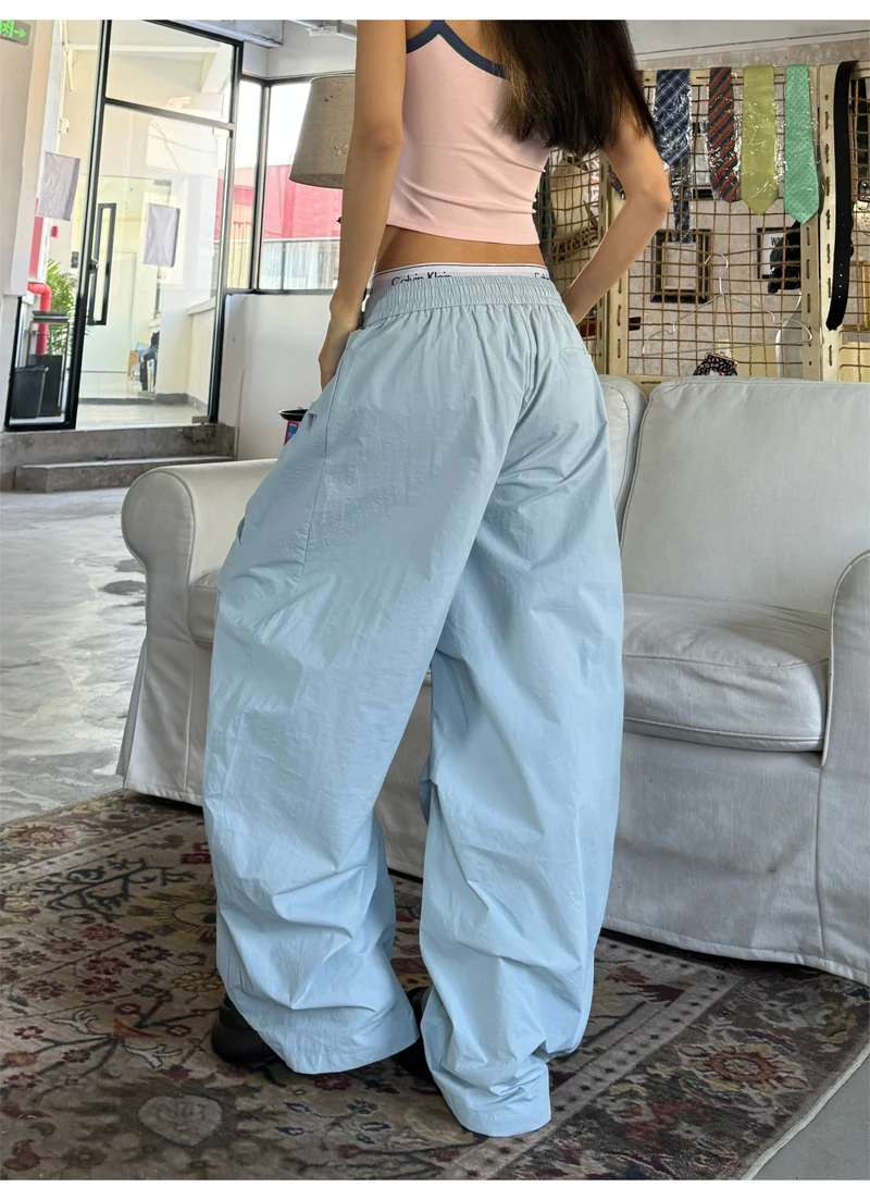 السراويل المظلة النسائية Damen الربيع النمط الأمريكي الخيزران القطن التخسيس تصميم في الهواء الطلق المرقعة فتاة حلوة قابل للتعديل عارضة