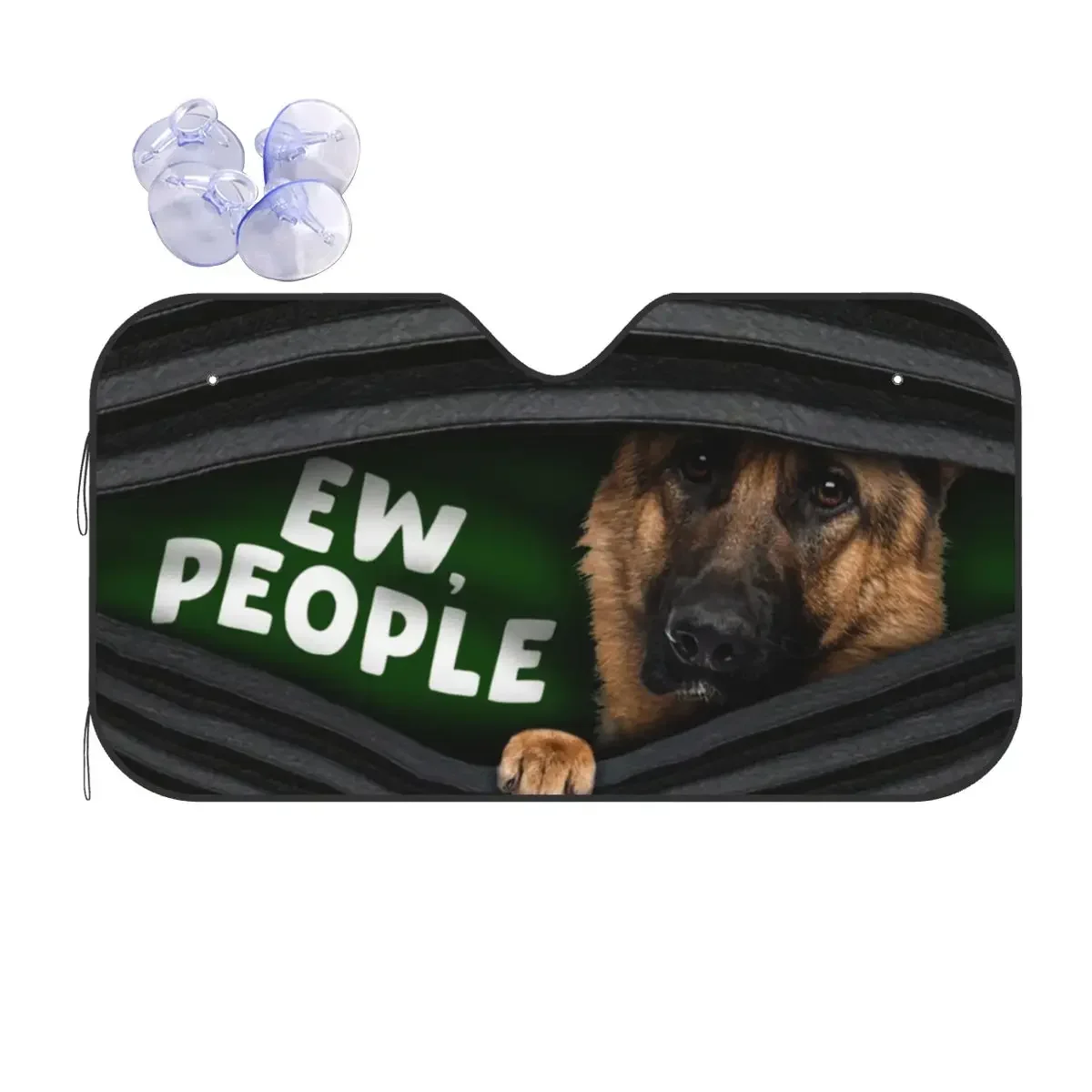 

German Shepherd Dog Windshield Sunshade Animal Dogs Retractable Cover Front Block Window 76x140cm Sunshade Visor Heat Reflector