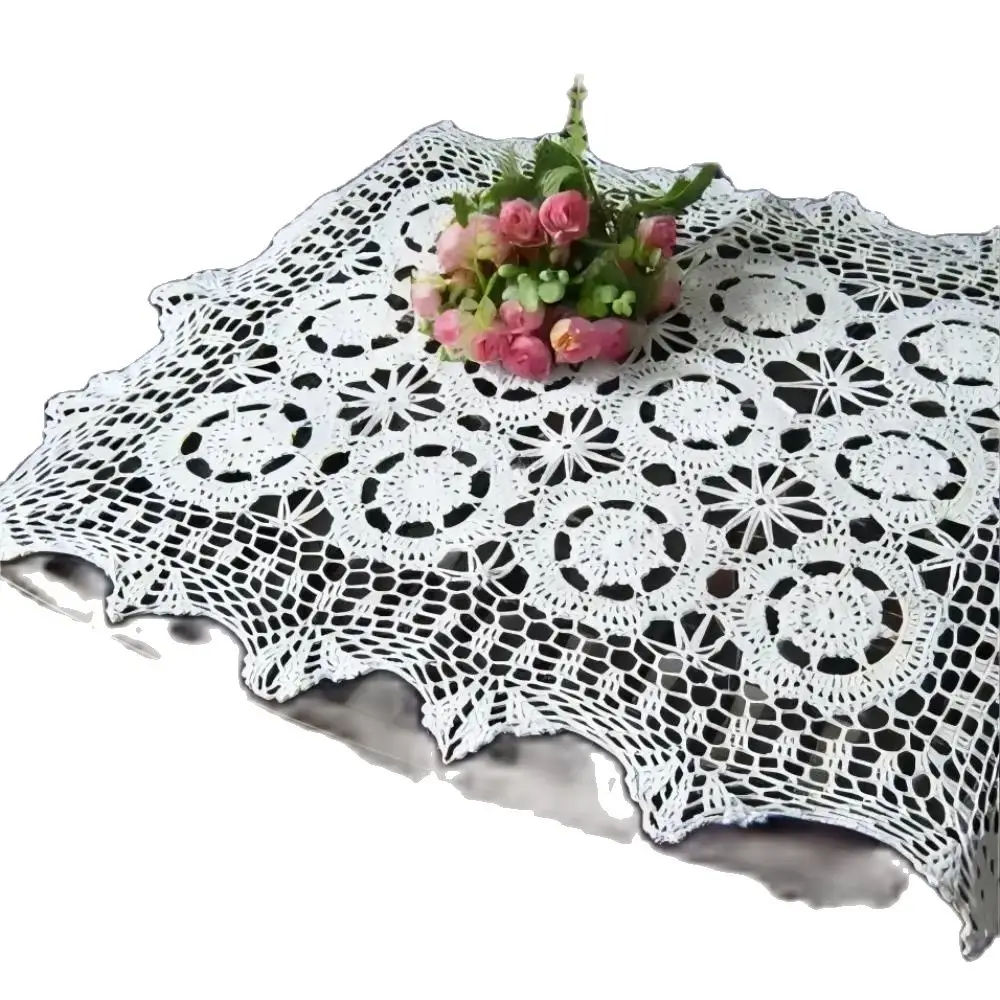 Crocheted Doilies 35x50cm (12X18 inches) Vintage Place Mat Handmade Crochet Lace Table Mat