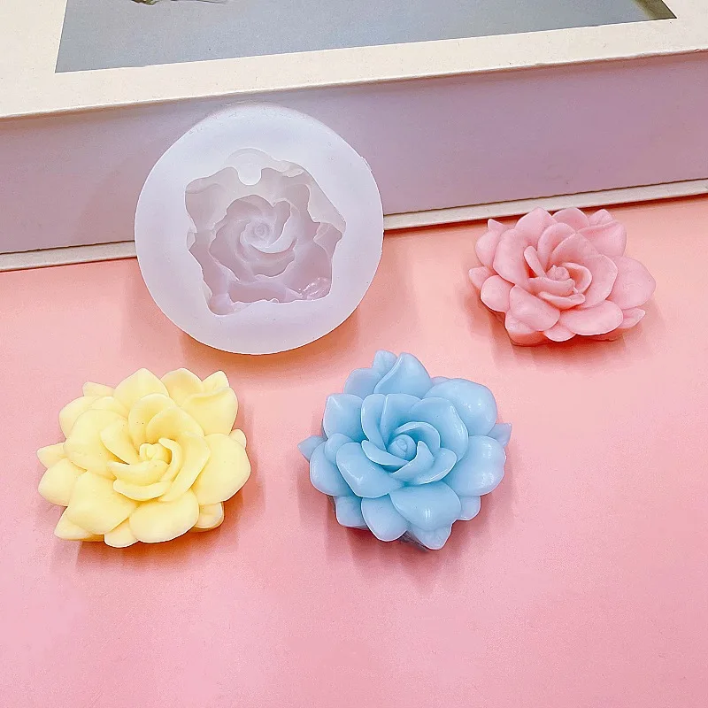 Gardenia silicone mold DIY car air outlet diffuse gypsum hanging decoration baking chocolate mold