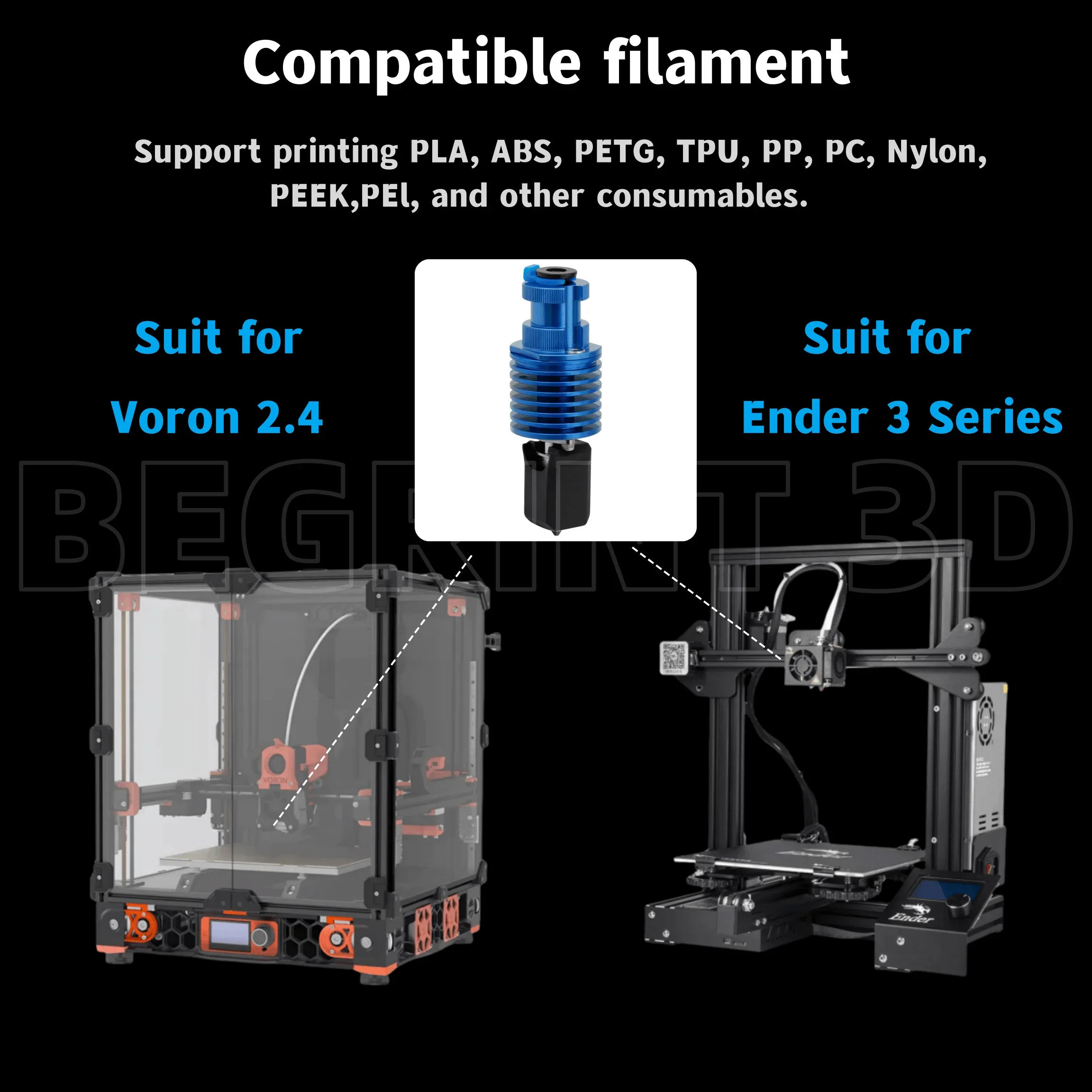 Zestaw Hotend Upgrade High Speed Print Head TZ V6 3.0 do Ender 3/3 PRO/VORON 2.4 Hi-End Extruder J-head do Prusa Ender 3 V2/CR10 — zdjęcie produktu 2