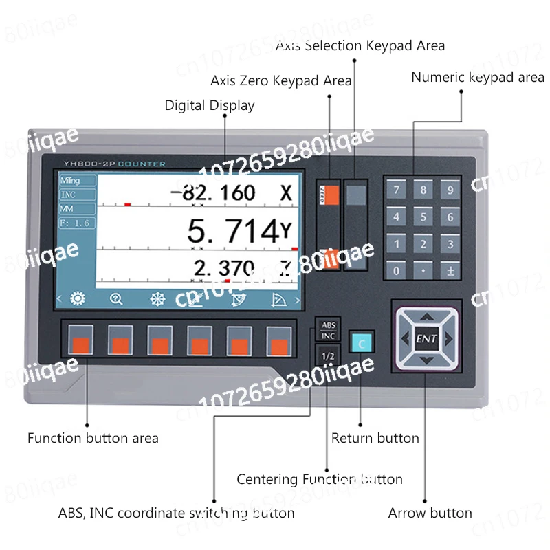 شاشة LCD كبيرة DRO 2 3 4 5 محور قراءات رقمية 13 لغة عرض YH800-2P YH800-3P YH800-4P YH800-5P TTL DB9
