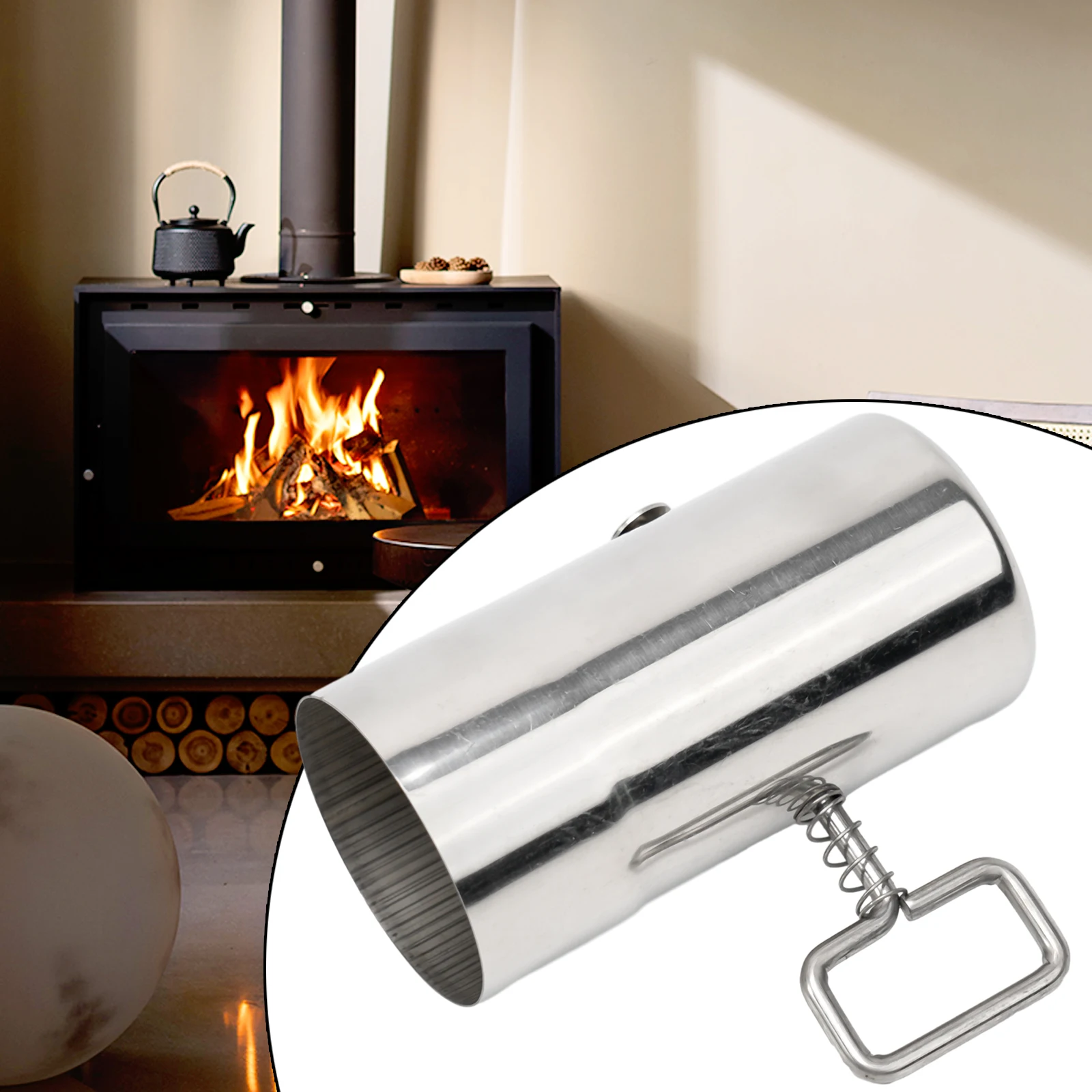 Stove Pipe With Damper Chimney Wood Log Burning Stove Flue Extension Tube Home Improvement Fireplace Replacement Accessories