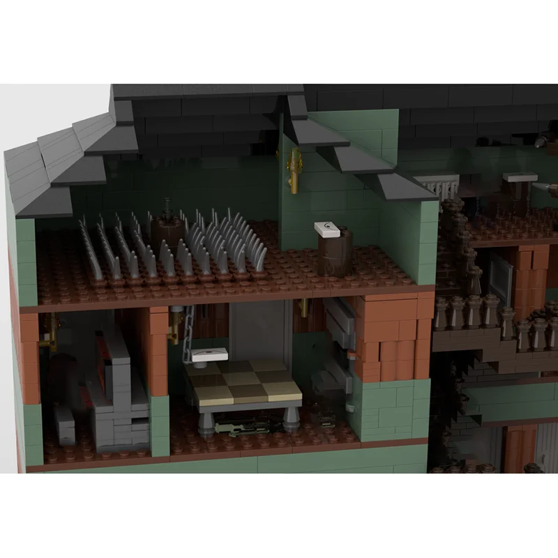 Stad Street View Model Moc Bouwstenen De Zenuw Gas Huis Model Technologie Modulair Blok Kerst DIY Speelgoed Vakantiecadeaus