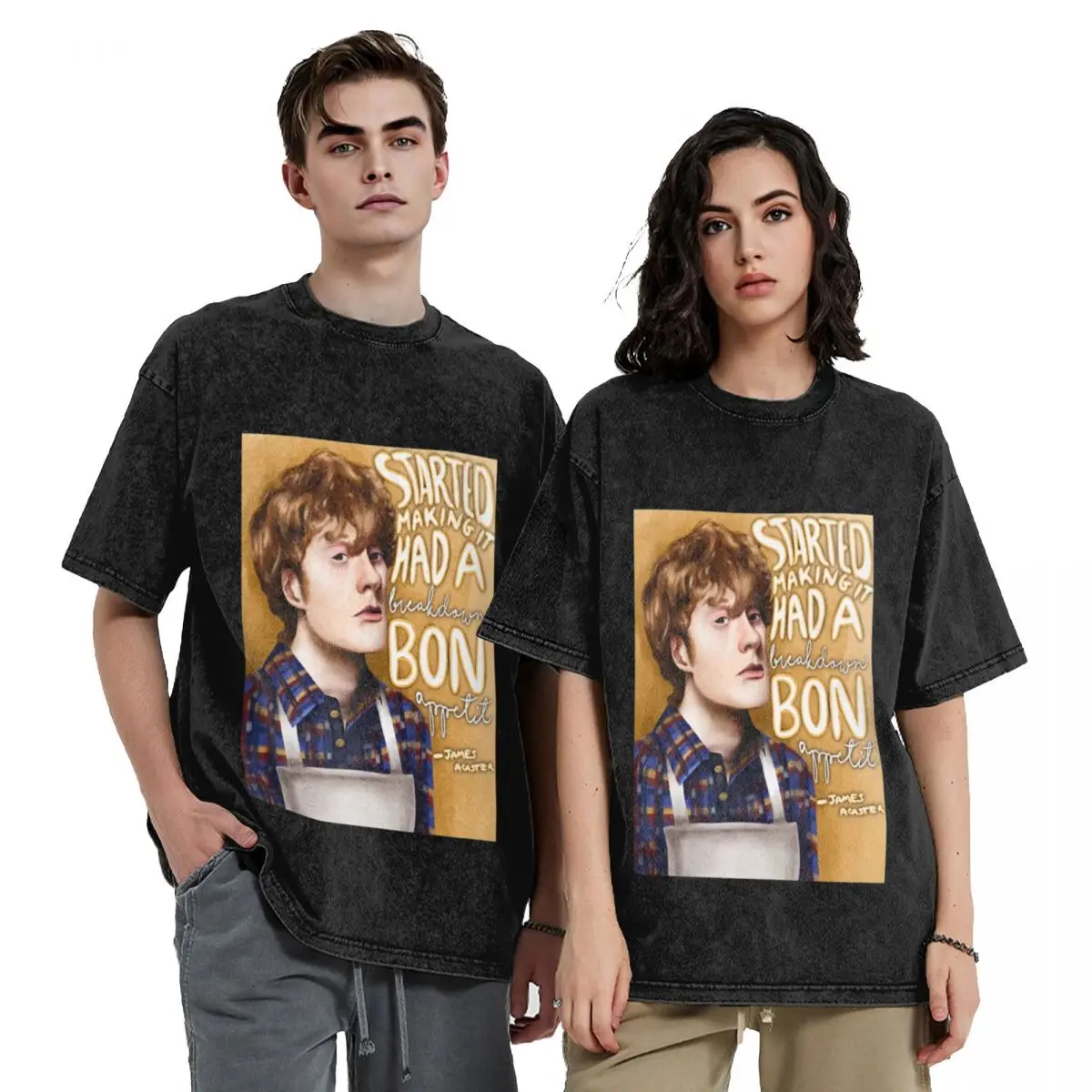 

James Acaster ‘Started making it. Had a breakdown. bon appetit’ T-Shirt Louboutins plain cute clothes oversized t shirts for men