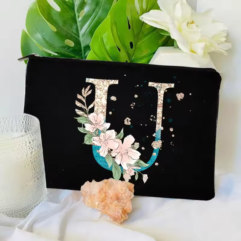 Gradient Initial Makeup Zipper Bags Fashion Travel Toilet Lipstick Pouch Bag Bachelorette Party Bridesmaid Cosmetic Clutch Purse - Image 22