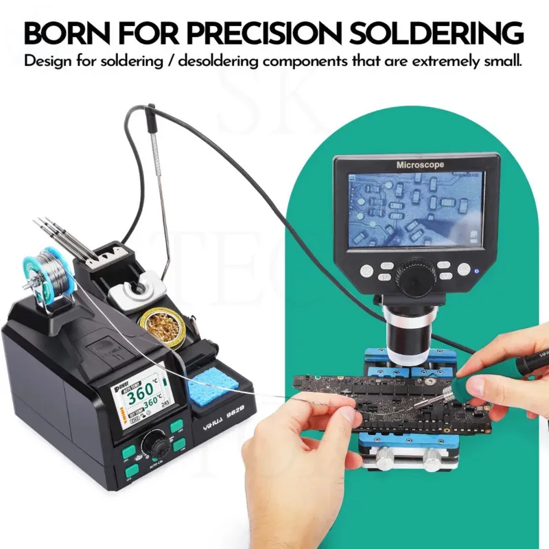 Yihua 982D C210/C245 Soldering Station With Auto Temperture Calibration 4 Preset Channels PCB Electronic Welding Rework Station