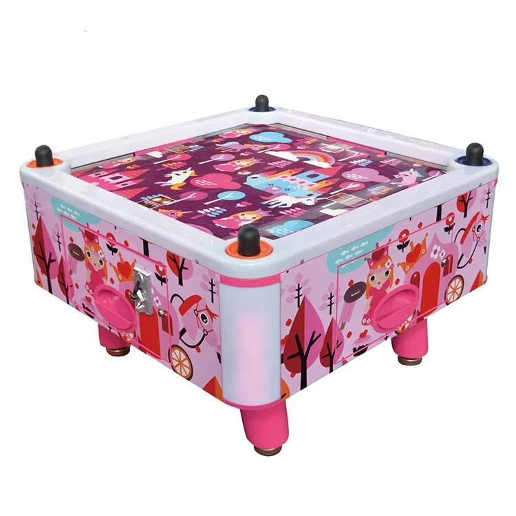 Color Forest Air Hockey Table for Kids Coin Operated, 4 Person Air Hockey Game