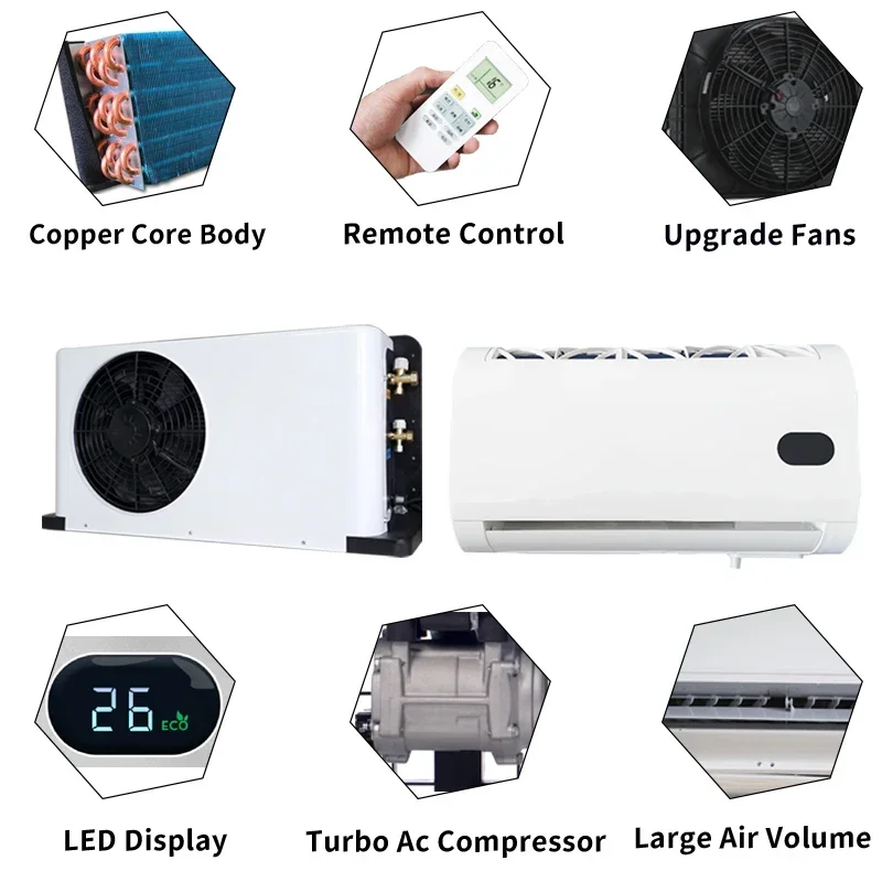 Universal 12V/24V Air Condition Systems For Trucks Vans Tractors Buses RVs And Cars AC Roof Air Conditioner