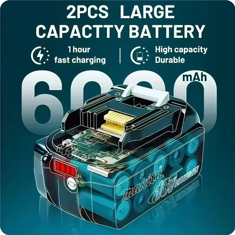 Baterie Makita 18V 5Ah/6Ah/9Ah BL1850B Lithium-iontová originální baterie Makita 18V BL1850 BL1860B BL1860 BL1840B - náhled 2