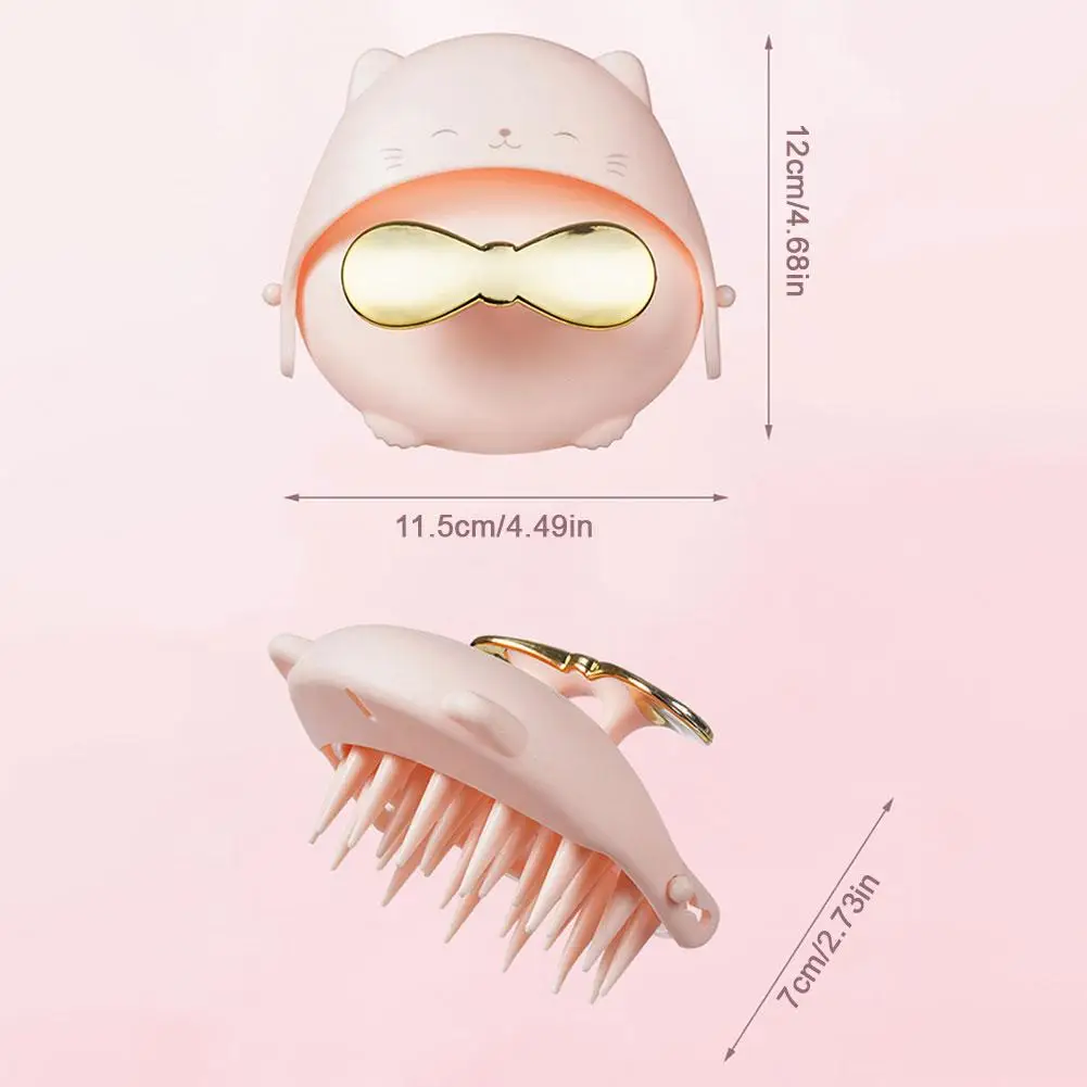 Peine de dibujos animados para protección de uñas, rascador de cuero cabelludo, cepillo de champú de silicona, masajeador de cabeza, peine para el cabello, accesorios de peinado