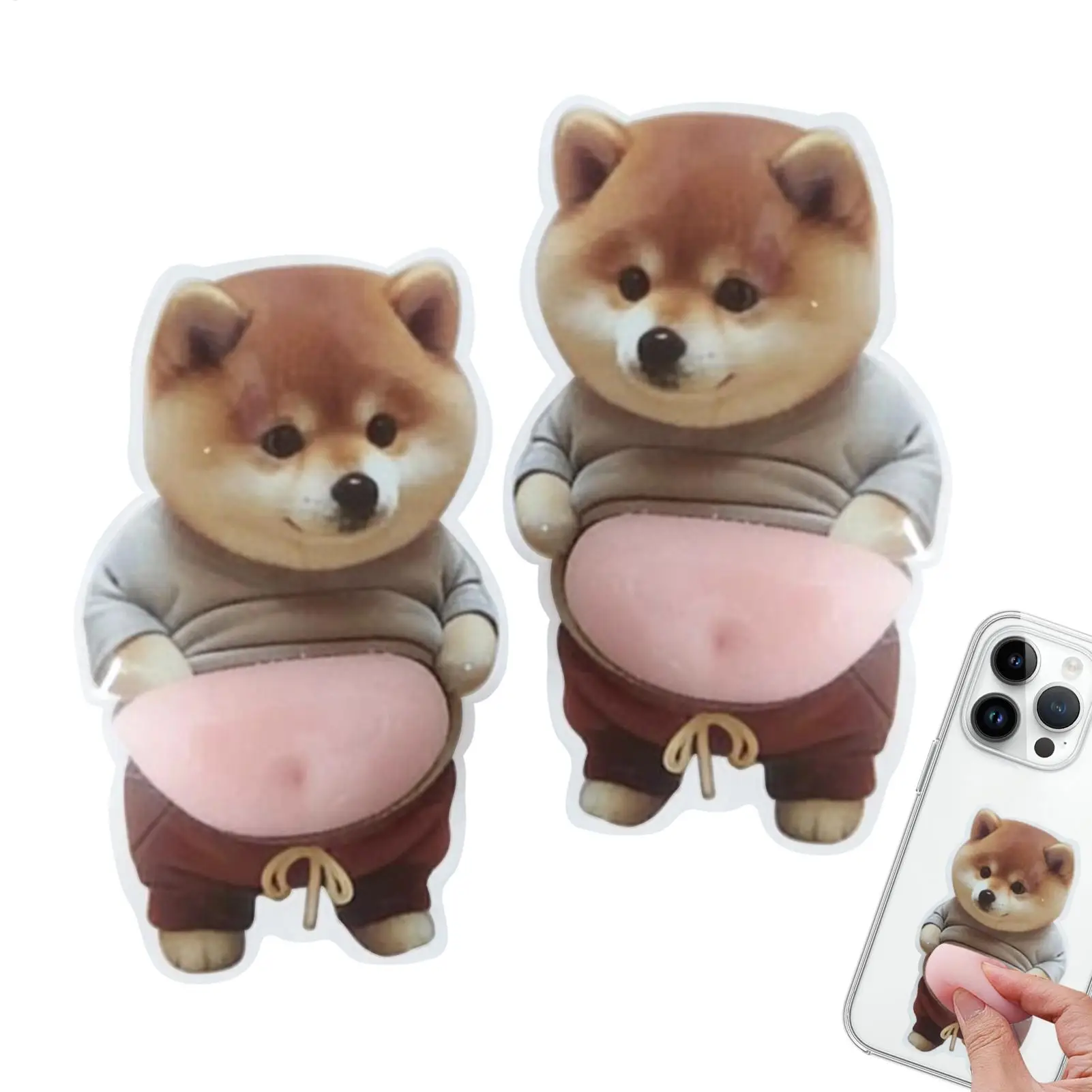 Autocollant 3D Shiba Inu pour le ventre du chien, autocollant auto-adhésif mignon et doux pour chiot, autocollant décoratif pour journal, téléphone, agenda, décoration artisanale