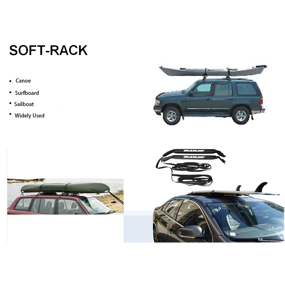 Car Roof Luggage Rack Universal Foldable Roof Soft Luggage Rack Suitable For Kayaking/Canoes/Snowboards/Windsurfing Brackets