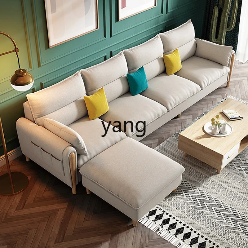 

LTT Nordic fabric sofa removable and washable small apartment living room combination modern simple corner sofa