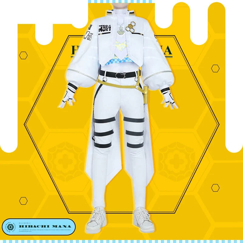 COS-HoHo Vtuber Nijisanji Hibachi Mana Game Suit Handsome Uniform Cosplay Costume Halloween Party Role Play Outfit Any Size