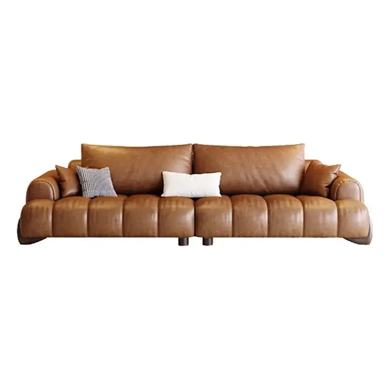 

Leather Italian light luxury sofa
