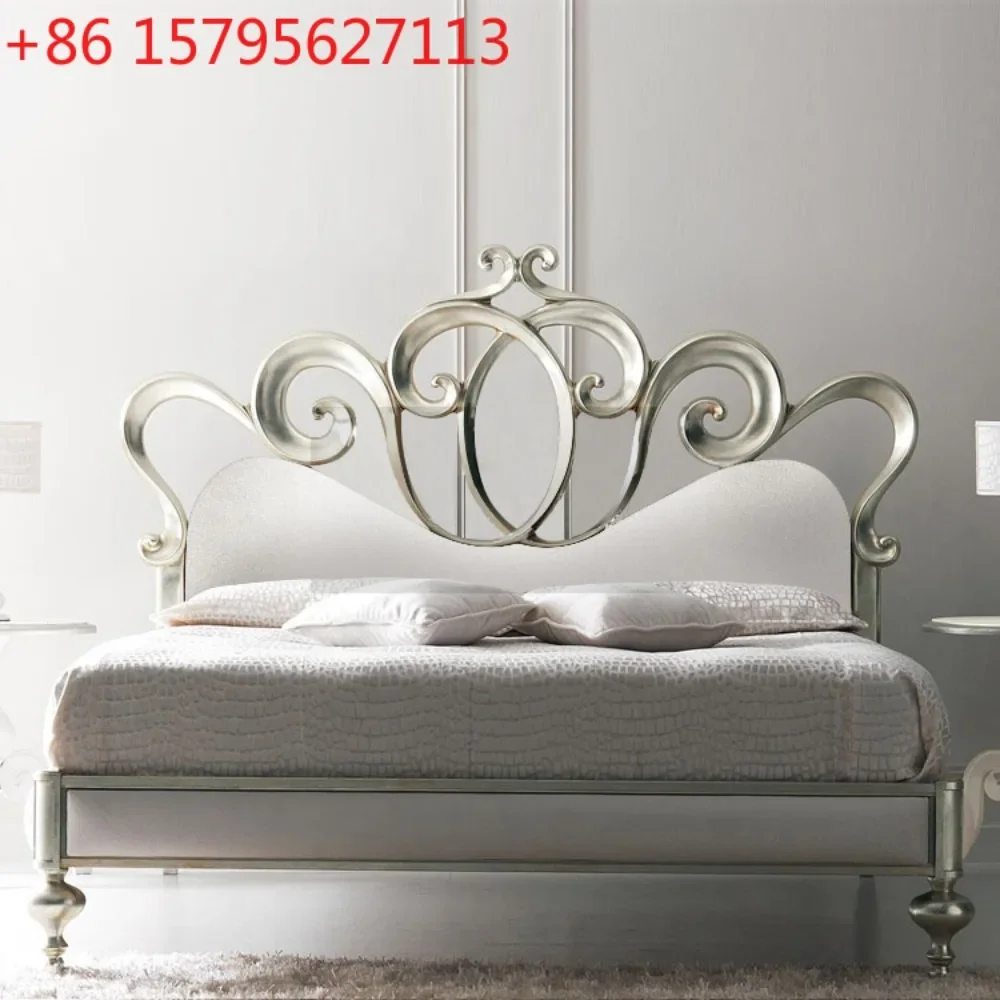 

French furniture postmodern simple European princess crown bed American