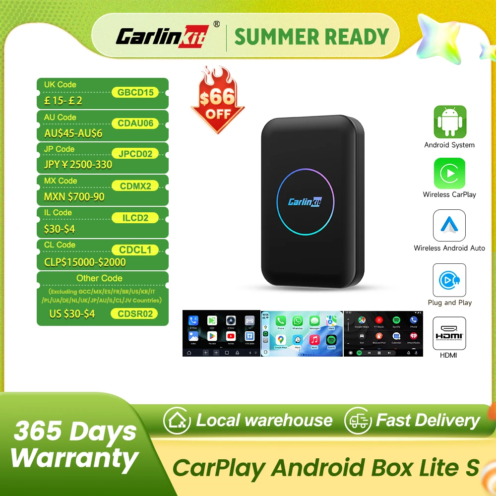 CarlinKit CarPlay Ai Box Lite Wireless CarPlay Android TV Box for OEM Car Android Auto Wireless Multimedia Video Streaming Box
